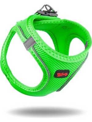 TailPetz Neon Yeşil Air-Mesh Göğüs Tasması Yumuşak, Nefes Alabilir Özellikleriyle Küçük ve Orta Irk İçin
