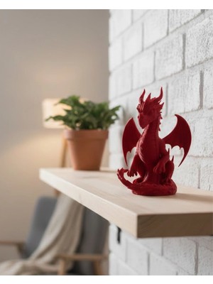 Mercansa 12 cm Kırmızı Ejderha Figürü Koleksiyonluk Dekoratif Biblo