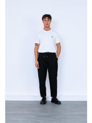 Siyah Bağcıklı Pantolon