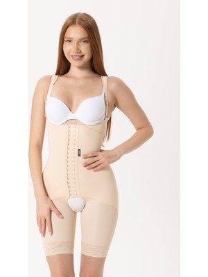 HA-104 Kopçalı Diz Üstü Korse Medikal Liposuction Karın Germe Doğum Sonrası Günlük Korse