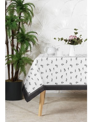 Elart Nadia Masa Örtüsü Digital Baskılı Dikdörtgen (160X220 Cm) Siyah