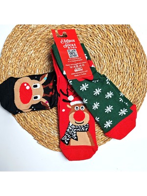 Yılbaşı Temalı 3'lü Çocuk Çorabı