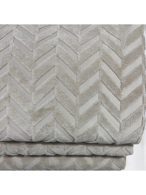 Kumaşçıtr Kaymaz Tabanlı Well Soft Koltuk & Çekyat Örtüsü 170×215 cm – Zigzag Desen Taş Rengi