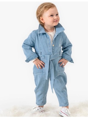 Butik Kız Çocuk - Bebek Kot Premium Tulum 2 Parça