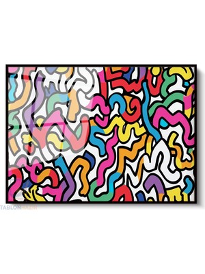 Tablonhazır Çerçeveli Yatay Cam Tablo Salon Duvar Tablosu Yatay Cam Renklikivrimlar Ofis Tablosu