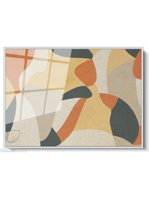 Tablonhazır Çerçeveli Yatay Cam Tablo Salon Duvar Tablosu Yatay Cam Renklidesenler Ofis Tablosu