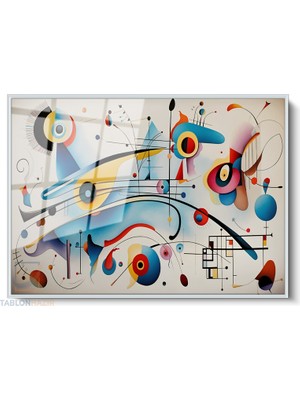 Tablonhazır Çerçeveli Yatay Cam Tablo Salon Duvar Tablosu Yatay Cam Soyutgeometriksanat6 Ofis Tablosu