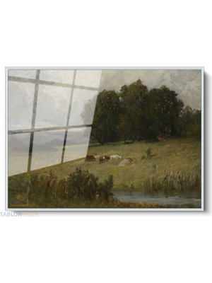 Tablonhazır Çerçeveli Yatay Cam Tablo Salon Duvar Tablosu Yatay Cam Yesildogamanzarasi5 Ofis Tablosu