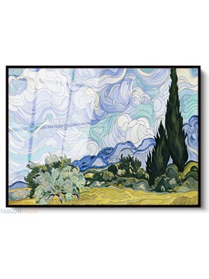 Tablonhazır Çerçeveli Yatay Cam Tablo Salon Duvar Tablosu Yatay Cam Soyutdogamanzarasi Ofis Tablosu