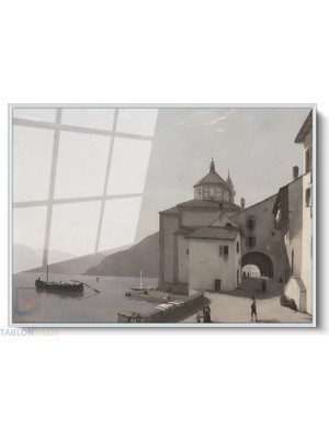 Tablonhazır Çerçeveli Yatay Cam Tablo Salon Duvar Tablosu Yatay Cam Vintagesehirmanzarasi Ofis Tablosu