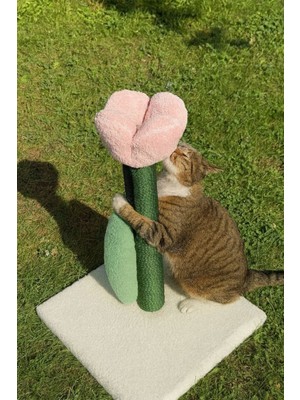 Feyza Design Gül Kurusu Lale Tasarımlı Kedi Tırmalama Tahtası