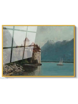 Tablonhazır Çerçeveli Yatay Cam Tablo Salon Duvar Tablosu Yatay Cam DOGAMANZARASI11 Ofis Tablosu