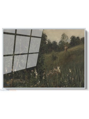 Tablonhazır Çerçeveli Yatay Cam Tablo Salon Duvar Tablosu Yatay Cam Yesildogamanzarasi4 Ofis Tablosu