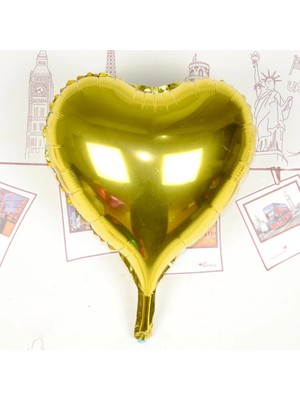 Kalp Uçan Balon Folyo Sarı 80 cm 32 Inç