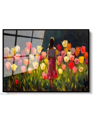 Tablonhazır Çerçeveli Yatay Cam Tablo Salon Duvar Tablosu Yatay Cam Kucukkizvelaleler Ofis Tablosu