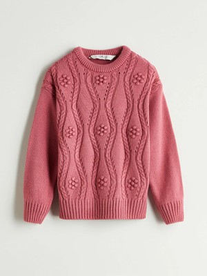 LC Waikiki Lcw Eco Lila Bisiklet Yaka Kız Çocuk Triko Kazak