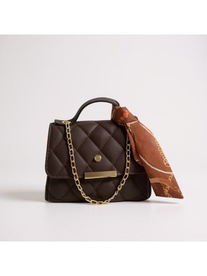 Daisy Baags Co. Kapitone Zincir Askılı Fular Detaylı Kadın Çanta