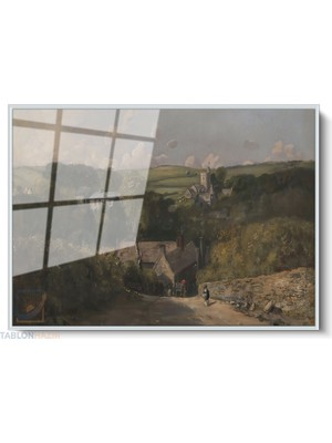 Tablonhazır Çerçeveli Yatay Cam Tablo Salon Duvar Tablosu Yatay Cam Klasik Manzara 8 Ofis Tablosu