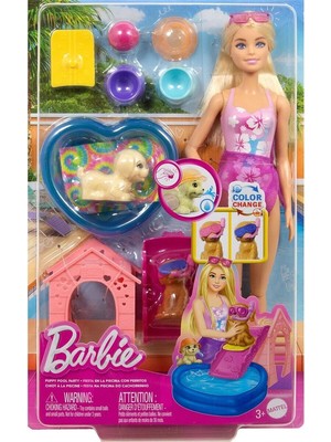 Mercansa JBF35 Barbie Köpekçikle Havuz Partisi Oyun Seti