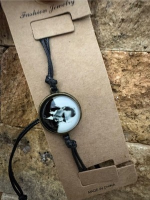 Herşey Nota Mustafa Kemal Atatürk Portreli Siyah Ipli Bileklik – Unisex Ayarlanabilir Anlamlı Tasarım