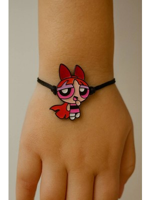 Herşey Nota Powerpuff Girls Blossom Figürlü Ayarlanabilir Unisex Bileklik – Sevimli Tasarım