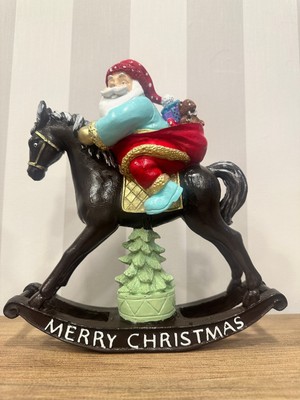 İki Cadı Tasarım Sallanan Atlı Noel Baba - Heykel, Biblo, Obje ,yılbaşı Ürünleri , Dekoratif Objeler , Şık Sunumlar