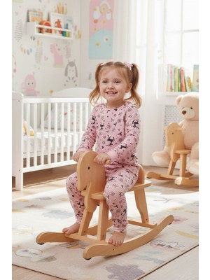 FullaModa Kar Tanesi ve Geyik Desenli Unisex Çocuk Pijama Takımı