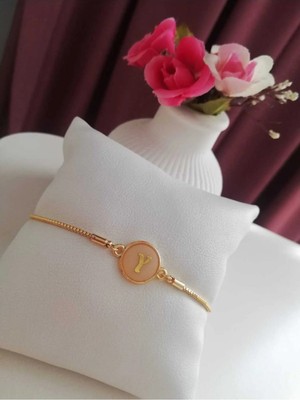 Herşey Nota Altın Sedef Ayarlanabilir Kadın Gold Asansörlü Y Harf Bileklik