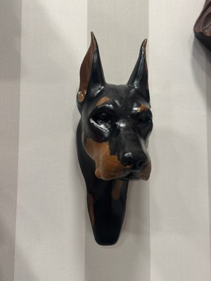 İki Cadı Tasarım Parlak Siyah Doberman, Köpek Duvar Dekorasyon Ürünü, Dekoratif Duvar Objesi