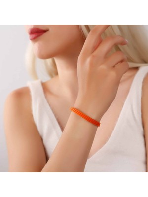 Herşey Nota Mıknatıslı Manyetik Şans Bilekliği Turuncu Kolye Veya Halhal