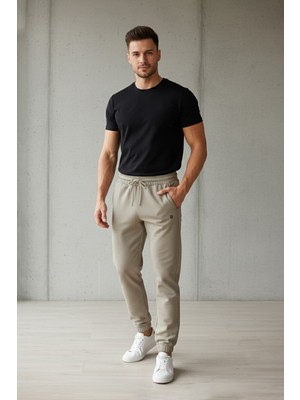 FullaModa Beli Bağlamalı Baskılı Jogger Eşofman Altı