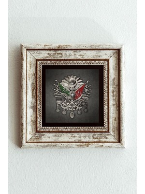 Mbb E-Ticaret Osmanlı Tuğrası Çerçeveli Taş Tablo , Çerçeveli Taş Duvar DEKORU-ENKCRCVTBL-00172