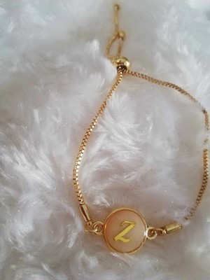 Herşey Nota Altın Sedef Ayarlanabilir Kadın Gold Asansörlü Z Harf Bileklik