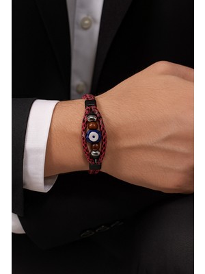 Herşey Nota Pembe Hakiki Deri Erkek Bileklik | Mıknatıslı Metal Tokalı, Modern ve Dikkat Çekici Tasarım