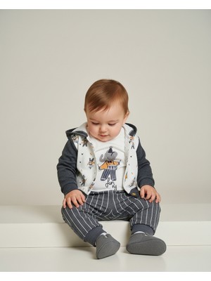 Fil Baskılı 3'lü Erkek Bebek Takım