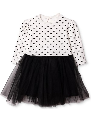 Hellobaby Kız Bebek Kaşkorse Elbise Bisiklet Yaka Uzun Kol