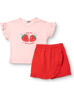 Hellobaby Hellobaby, Kız, Bluz-Şort, Çilek Baskılı, Berry Belle, Bisiklet Yaka, Kısa, Kısa Kol