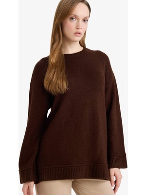 DeFacto Loose Fit Bisiklet Yaka Triko Kazak Tunik G6912AX25WN