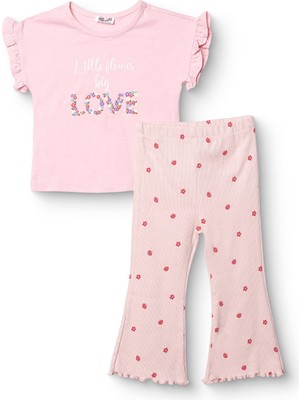 Hellobaby Hellobaby, Kız, Bluz-Tayt, Yazı Baskılı, Pastel Dreams, Bisiklet Yaka, Uzun, Kısa Kol