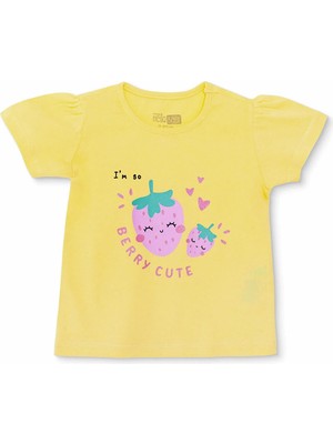 Hellobaby Kız Bebek Tshirt Süprem Bisiklet Yaka Kısa Kol