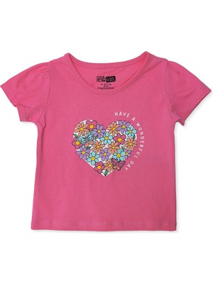 Hellobaby Kız Bebek Tshirt Süprem Bisiklet Yaka Kısa Kol