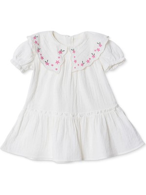 Hellobaby Hellobaby Kız Bebek Elbise Çiçek Baskılı Flower Garden Crew Neck Kısa Kol