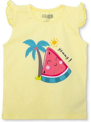 Hellobaby Kız Bebek Atlet Tshirt Süprem Bisiklet Yaka Atlet Kol