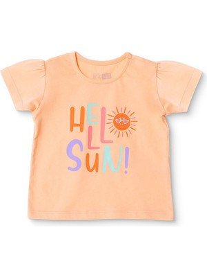 Hellobaby Kız Bebek Tshirt Süprem Bisiklet Yaka Kısa Kol