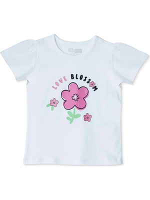 Hellobaby Kız Bebek Tshirt Süprem Bisiklet Yaka Kısa Kol