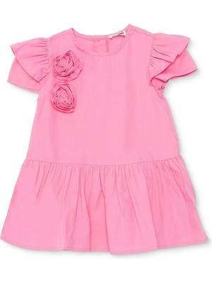 Hellobaby Hellobaby Kız Bebek Elbise Çiçek Baskılı Flower Garden Bisiklet Yaka Kısa Kol