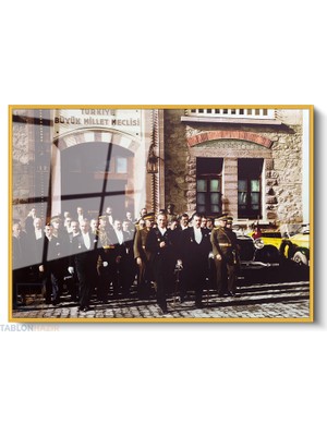 Tablonhazır Çerçeveli Yatay Cam Tablo Salon Duvar Tablosu Yatay Cam Meclis Binasi Yeni Ev Hediyesi Ofis Tablosu