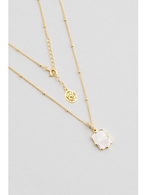 So CHIC Güneş Işığı 18 Ayar Sarı Altın Kaplama 45 Cm Gümüş Minimal Kolye