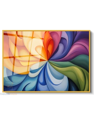 Tablonhazır Çerçeveli Yatay Cam Tablo Salon Duvar Tablosu Yatay Cam Soyutsanat4 Yeni Ev Hediyesi Ofis Tablosu