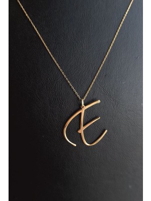 Özgür Takı 925 Ayar Gümüş 24 Ayar Altın Kaplama Harf Kolye